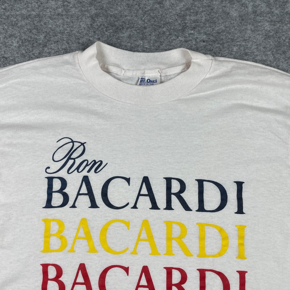 Vintage Bacardi T-Shirt Mens XL White Rum Single Stitch Champion Made In USA 80s - Picture 4 of 9